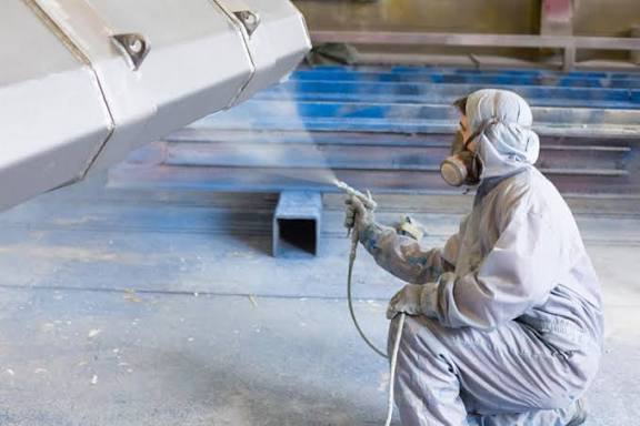 Industrial surface preparation and coating